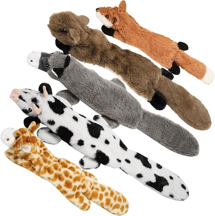 Dog Squeaky Toys, 5 PCS Crinkle Plush Dog Toys, No Stuffing Dog Toys for Small Medium Large Dogs, Stuffless Puppy Toys f