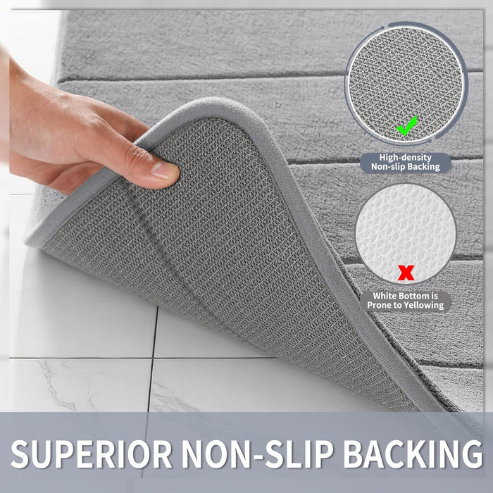 Memory Foam Bath Mat, Super Soft & Absorbent Bathroom Rug, Grey