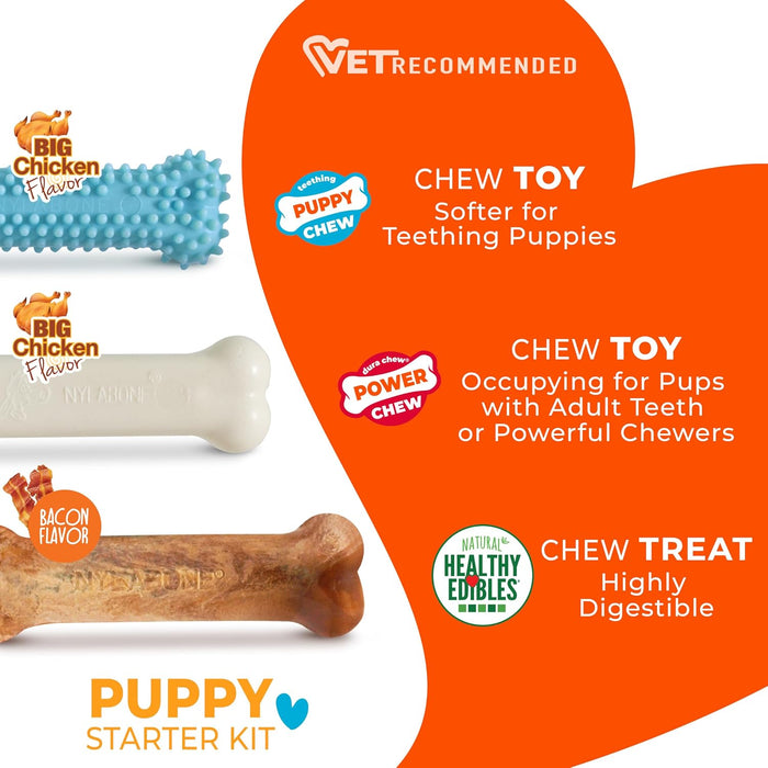 New Puppy Starter Kit, Puppy Teething Toys, 3 Pack, Blue