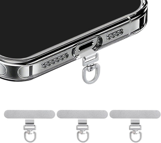 360° Rotating Stainless Steel Phone Tether Tab (3-Pack) - Universal for iPhone & Other Phones (Fits Wristbands/Necklaces