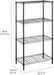 4-Shelf Steel Wire Storage Shelves for Garage, Adjustable Metal Shelving Unit, 200 lbs Per Shelf, 23.2" W x 48" H x 13.4" D, Black