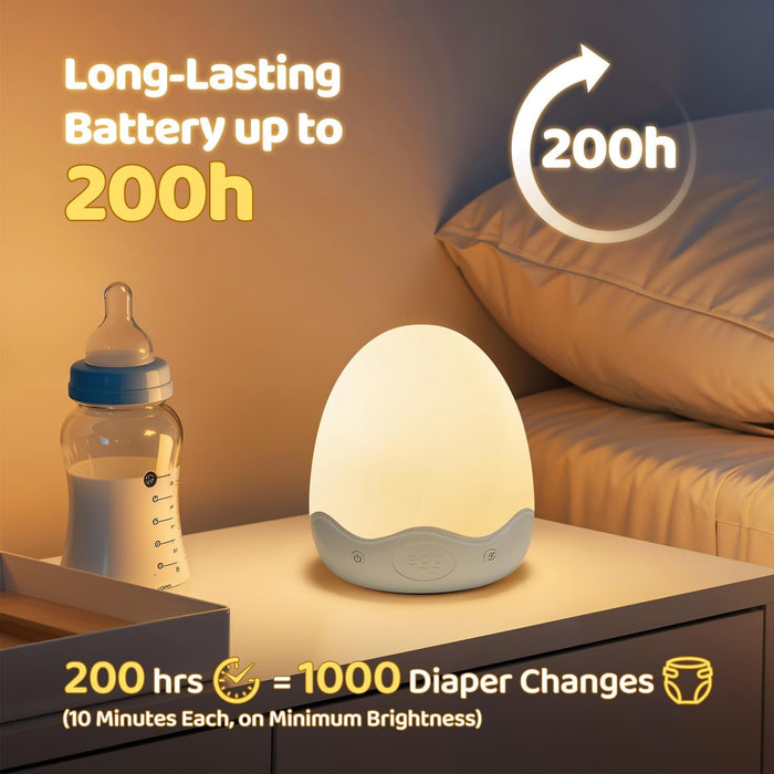 Egg Light for Nursery,10 Colors&Stepless Dimming Baby Night Light