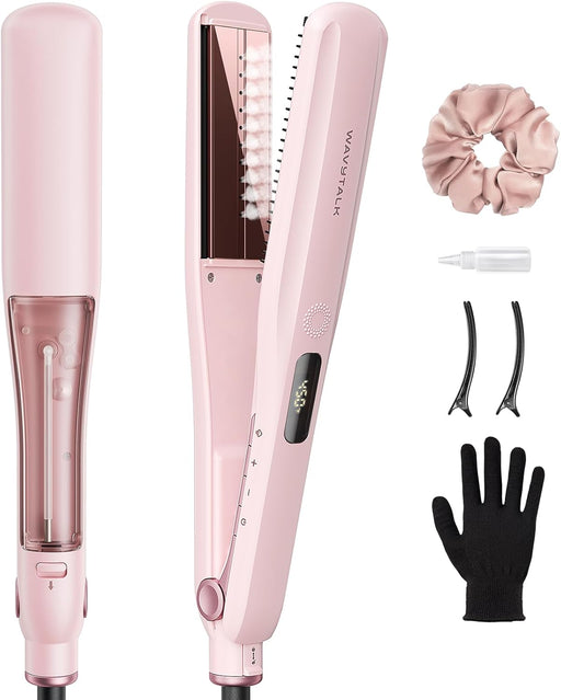 Steam Hair Straightener Steam Sesh for Less Heat Damage, Flat Iron