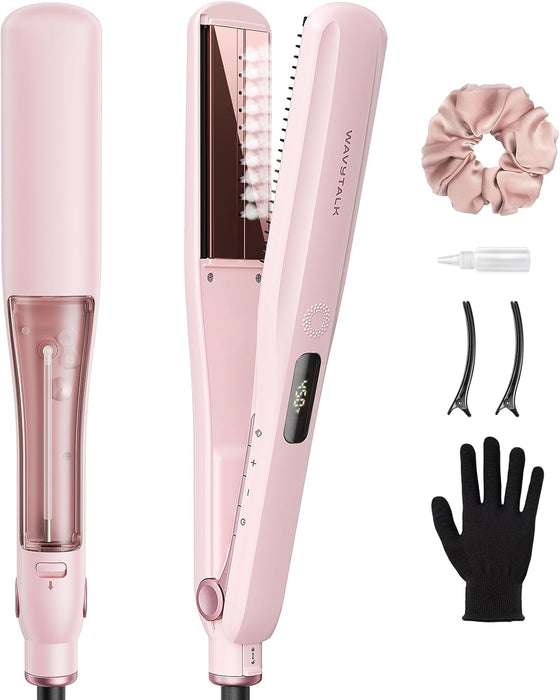 Steam Hair Straightener Steam Sesh for Less Heat Damage, Flat Iron