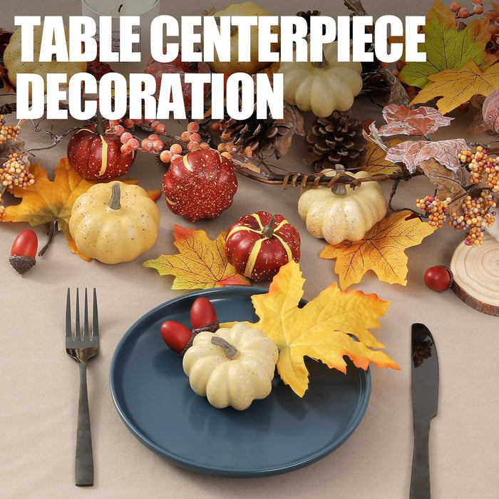 Pumpkin Decor Set, 23 PCS Fall Harvest Bowl Filler Decorations