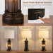 24" Farmhouse Table Lamps for Living Room, Bedside Lamps Set of 2
