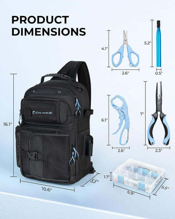 GearMaster Fishing Sling Tackle Bag & Tool Set