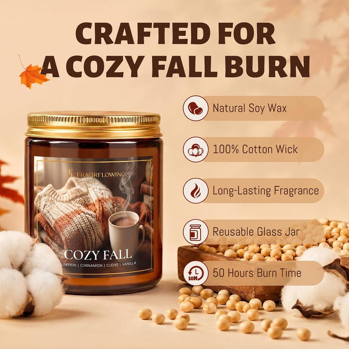 Cozy Fall Candles, Pumpkin Spice Scented