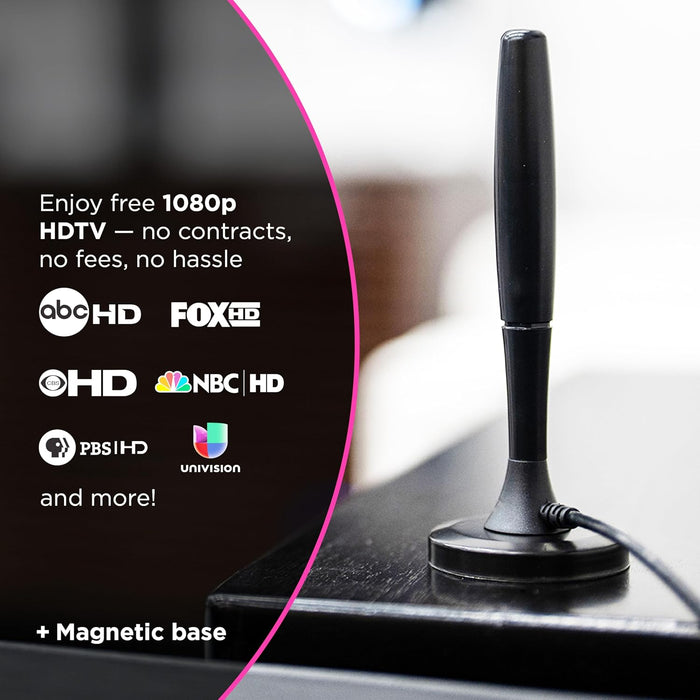 GE Portable HD TV Antenna, Indoor Digital Antenna for 1080p 4K 8K