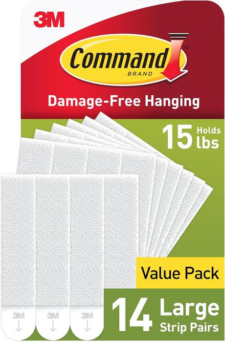 15 lb Large Picture Hanging Strips 14 Pairs (28 Strips), Damage-Free Hanging Picture Hangers, No Tools Wall Hanger for H