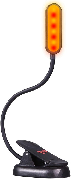 Amber Book Light – Blue Light Blocking Reading Light for Bed, Stepless Dimming, Rechargeable Clip-On Night Light, 1600K 