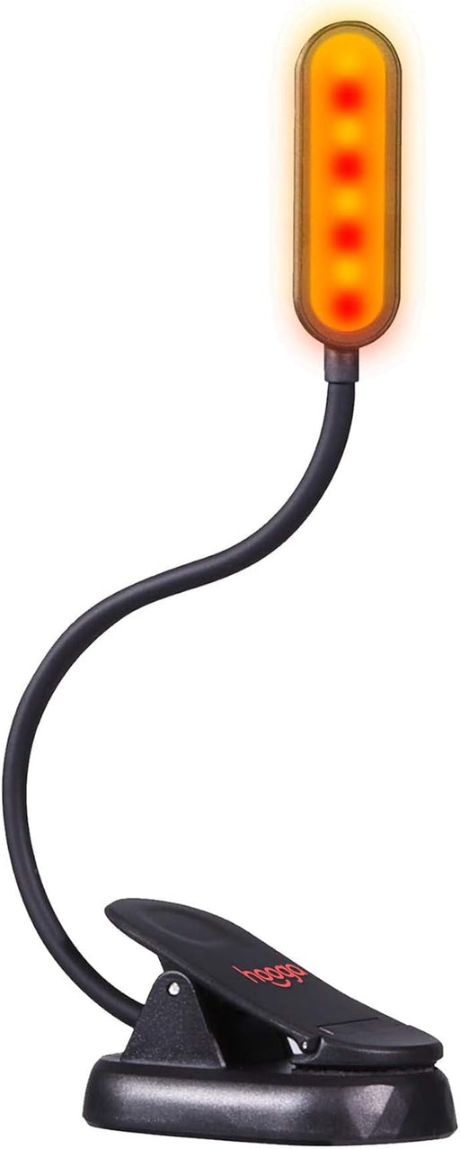 Amber Book Light – Blue Light Blocking Reading Light for Bed, Stepless Dimming, Rechargeable Clip-On Night Light, 1600K 