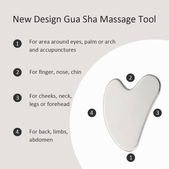 Gua Sha Facial Tools and Face Roller Set, Facial Massage Tool for Women’s Skincare Routine,Cooling Stainless Steel Face Sculpting Eyes Roller Guasha for Daily Use or Self-Care Gift for Women