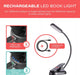 Amber Book Light – Blue Light Blocking Reading Light for Bed, Stepless Dimming, Rechargeable Clip-On Night Light, 1600K 
