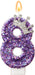 Birthday Number Candles,Purple Crown Birthday Candles for Cake,Glitter Number 8 Candle Cake Topper with Sequins for Anniversary Celebrations Supplies (Number 8)
