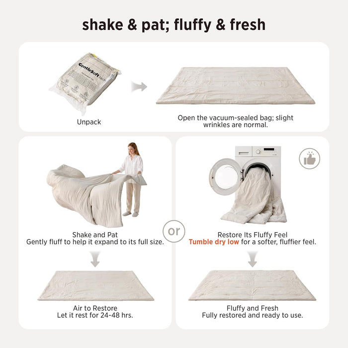 King Comforter Set Prewashed Soft Bedding Set 3Pcs Beige 104"x90"