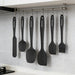 6 Pieces Silicone Spatula Set with Silicone Brush,Mixing-Black