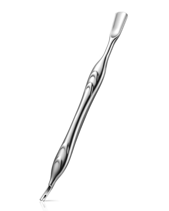 Cuticle Pusher with Fork, 2-in-1 Cuticle Trimmer Nail Care Tool, Stainless Steel Cuticle Remover Tool for Manicures and 