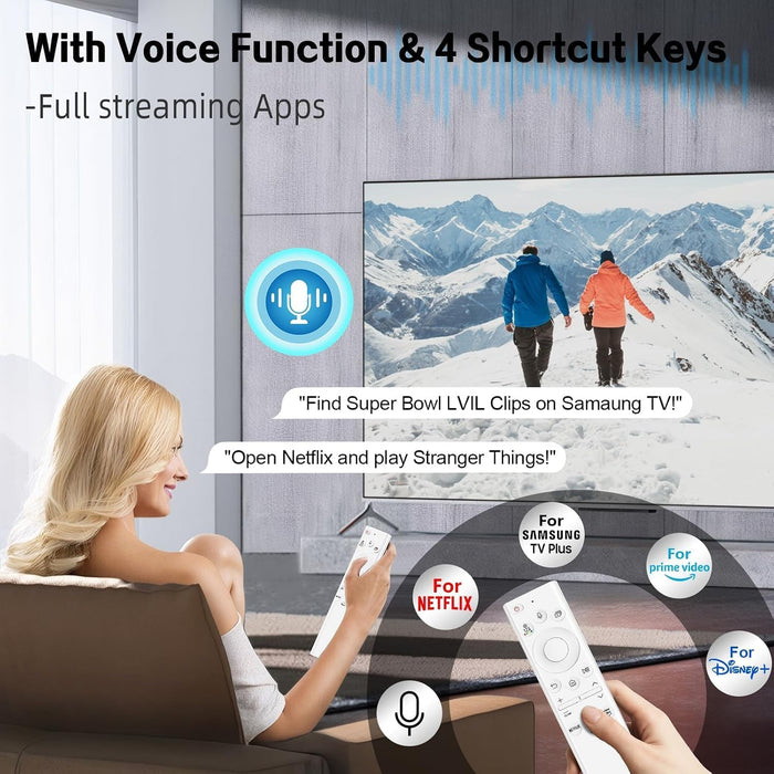 BN59-01391A Solar Frame TV Remote Replacement for Samsung Smart TV with Voice Bluetooth Rechargeable Solar Cell, Compatible with Samsung 2020 to 2025 Neo LED 4K Ultra HD TV Samsung Frame Remote