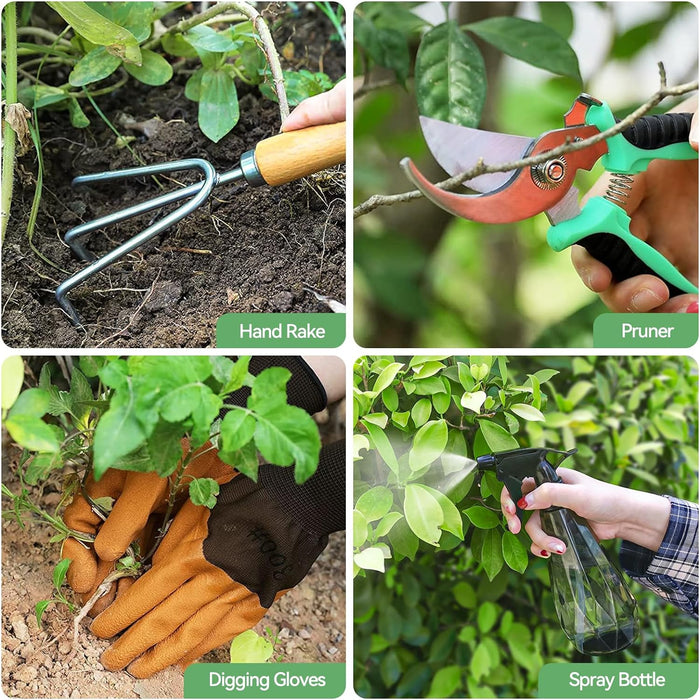 Heavy Duty Gardening Tools with Handbag, Gardening Gifts for Women