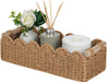 Scalloped Toilet Paper Storage Basket W/Handle for Home Decor