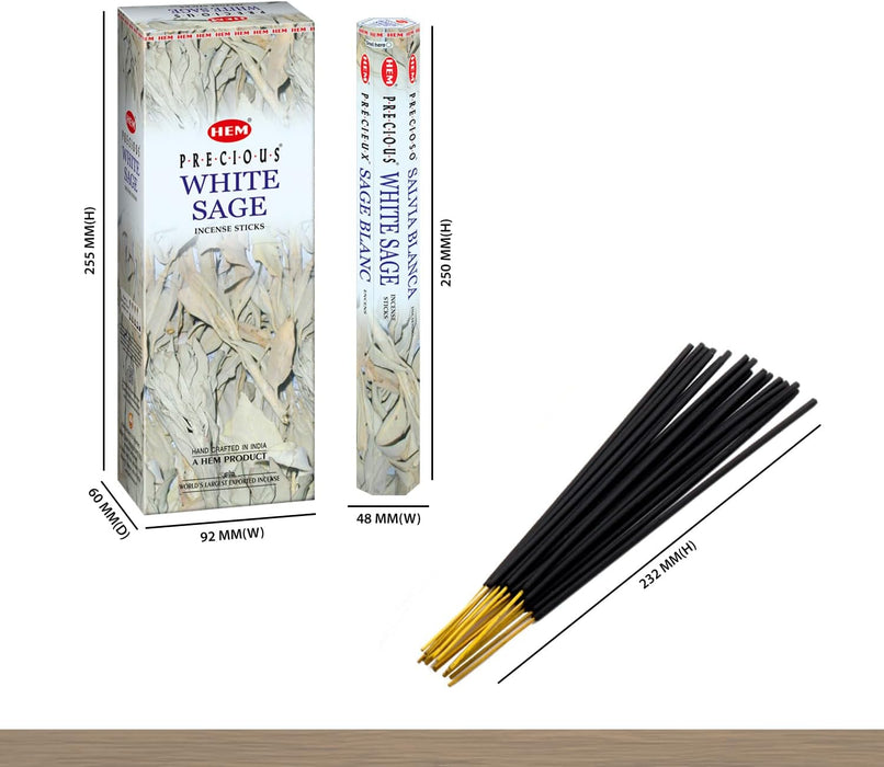 White Sage Incense Sticks - 100 Count | Natural Air Purifying Aromatherapy | Calming and Cleansing Fragrance | Perfect f