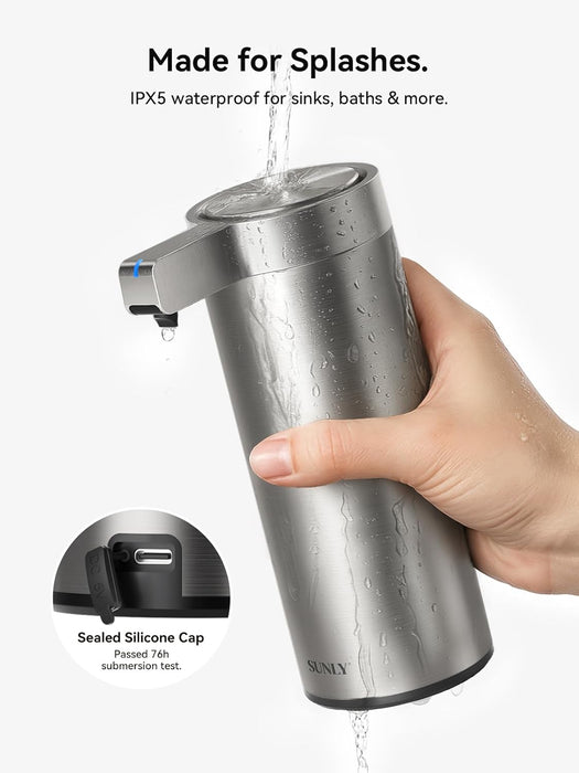 Touchless Automatic Soap Dispenser – Clog-Free Pump, 0.2s Fast Sensor, USB-C Rechargeable, Smudge-Resistant Stainless Steel, for Kitchen & Bathroom Soap Dispenser