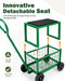 Garden Cart with Detachable Seat, Rolling Garden Seat with Wheels