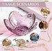 Purple Flower Jewelry Dish Glass Ring Holder Dish Jewelry Tray Cute Vanity Organizer Aesthetic Nightstand Bathroom Room 