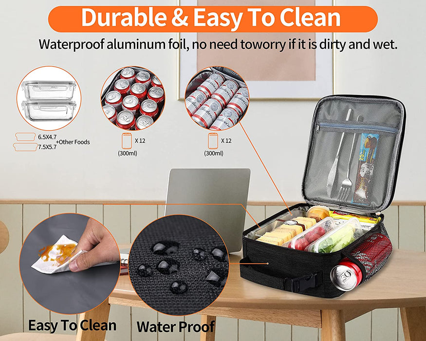 Lunch Box for Men - Reusable Lunch Bag Men Adult Women- Insulated Small LunchBox