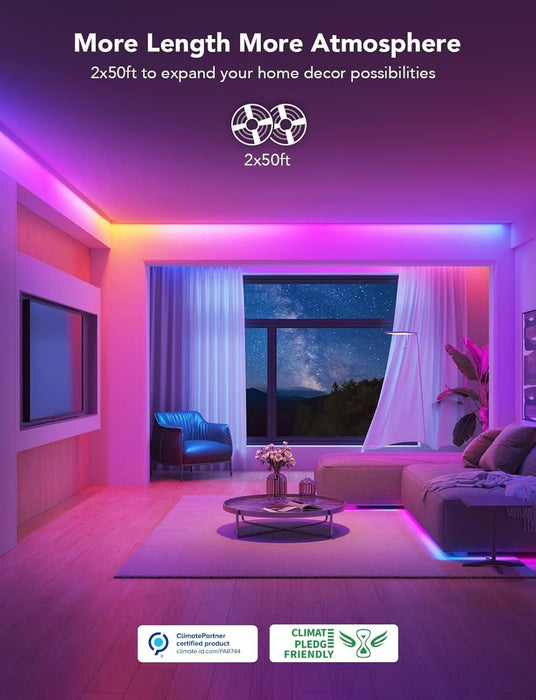 Govee 100ft RGBIC LED Strip Lights, Work with Alexa and Google Assistant