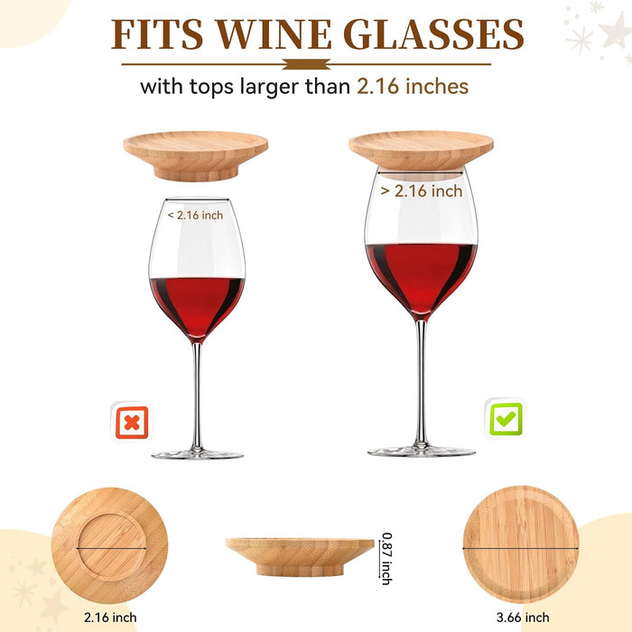 10 Pcs 4" Wine Glass Charcuterie Topper, Wood Appetizer Plates
