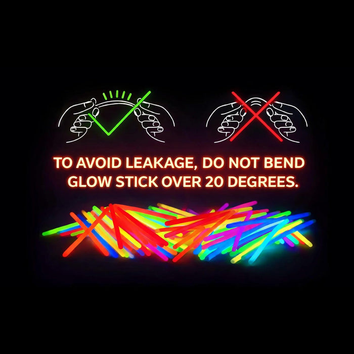 Glow Sticks Party Supplies 100pk - 8 Inch Glow in the Dark Light Up Sticks Party Favors, Glow Party Decorations, Neon Pa