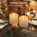 Flickering Flameless Candles with 3D Moving Flame, Real Wax Battery Operated Candles with Timer and Remote, Last 600+ Hours, 3" x 3" LED Fake Candles for Home Wedding Christmas Decor, 2 Pack
