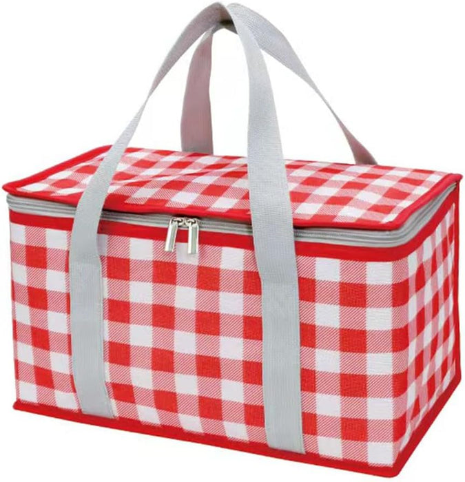 Insulated Bag Picnic Basket Bags Beach Bag Foldable Cooler Bag Reusable with Zippered top-for Warm or Cold Picnic Access