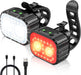 Bike Lights Super Bright, Rechargeable Bicycle Lights Set Multiple Modes, Waterproof Bike Lights for Night Riding/Cycling Safety, Front and Back Bike Reflectors Light, Long Battery Life