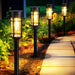 Solar Pathway Lights, 8 Pack LED Solar Lights Outdoor Waterproof, Glass Metal Garden Lighting for Yard Path Landscape La