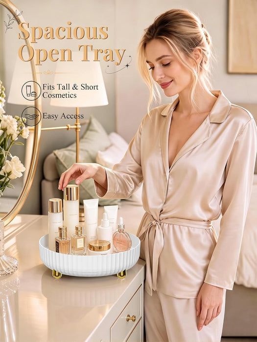 360 Rotating Makeup Organizer - Perfume Vanity Skincare Tray