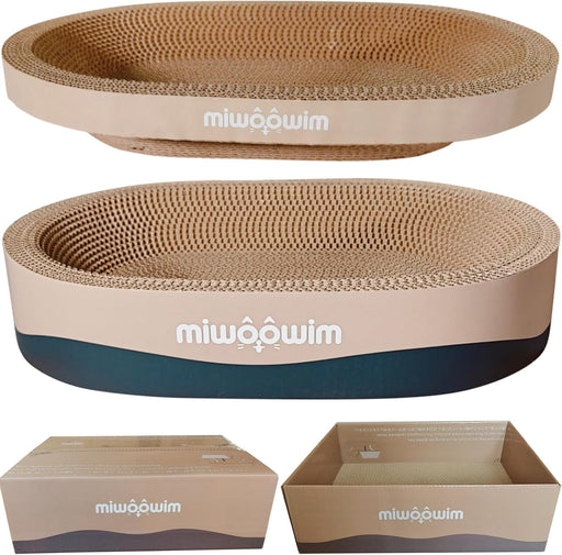3-Piece Cat Scratcher Set, Oval Bowl Nest for Indoor Cats