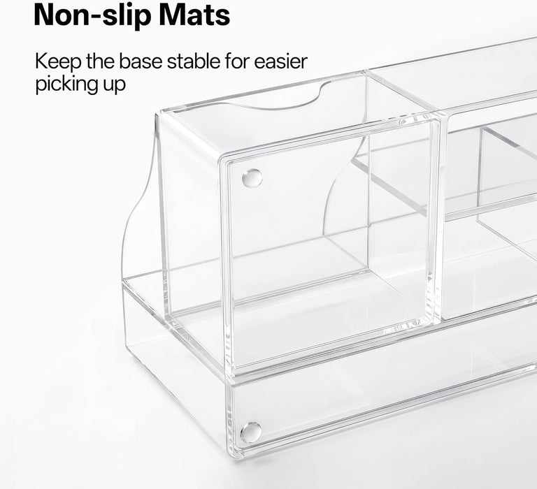 Makeup Organizer with Drawer – Cosmetic Storage for Vanity, Bathroom Countertop & Dresser, Skincare Organizer with Brush