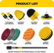 11 Piece Drill Brush Attachment Set Scouring Pads Power Scrubber Brush Scrub Pads for Bathroom Surfaces, Floor, Tub, Shower, Grout, Tile, Corners,Cleaning Brush