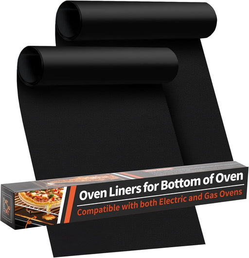 Oven Liners for Bottom of Oven - 2 Pack Large Heavy Duty Oven Mats, 17"x 25" Reusable Matt Liner for Electric, Gas, Toas