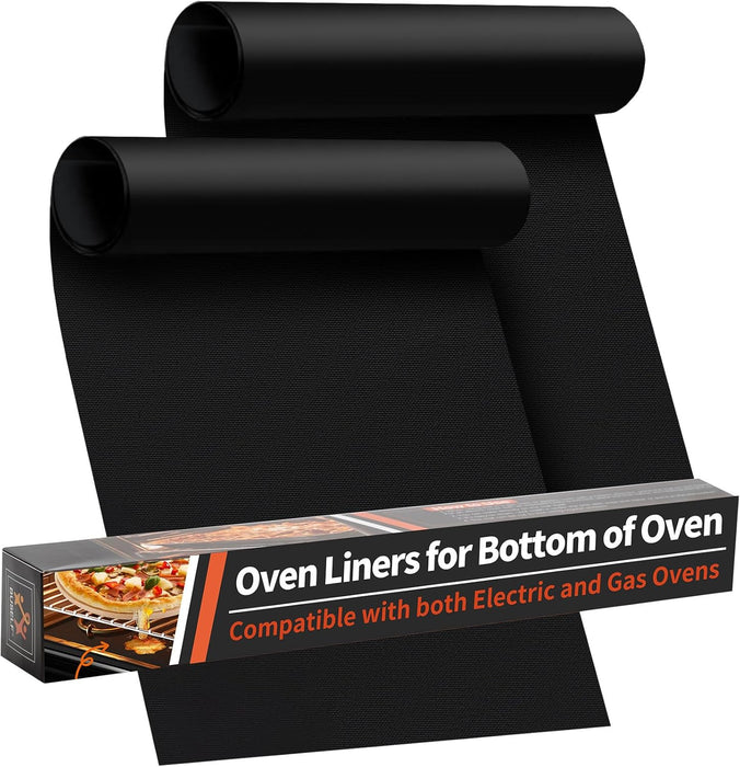 Oven Liners for Bottom of Oven - 2 Pack Large Heavy Duty Oven Mats, 17"x 25" Reusable Matt Liner for Electric, Gas, Toas