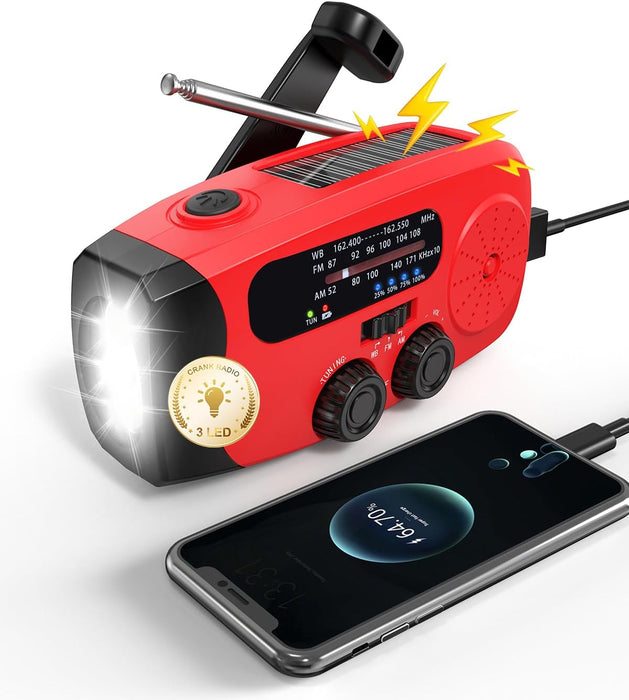 Hand Crank Radio with AM/FM/NOAA Weather Band,for Emergencies