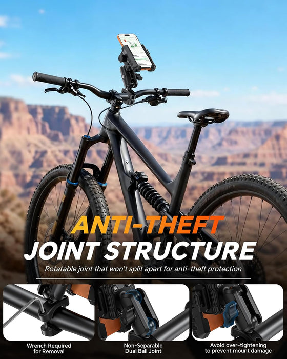 Motorcycle Phone Mount Anti-Theft, Camera-Friendly Bike Phone Holder