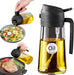 16 oz 2-in-1 Glass Olive Oil Sprayer for Cooking, Black