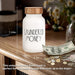 Laundry Room Decor & Organization - Premium Matte White Glass Coin Bank with Wood Lid - Rustic Farmhouse Money Jar for L