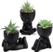3 Pack Fake Plants in Black Pots for Bathroom Living Room Decor
