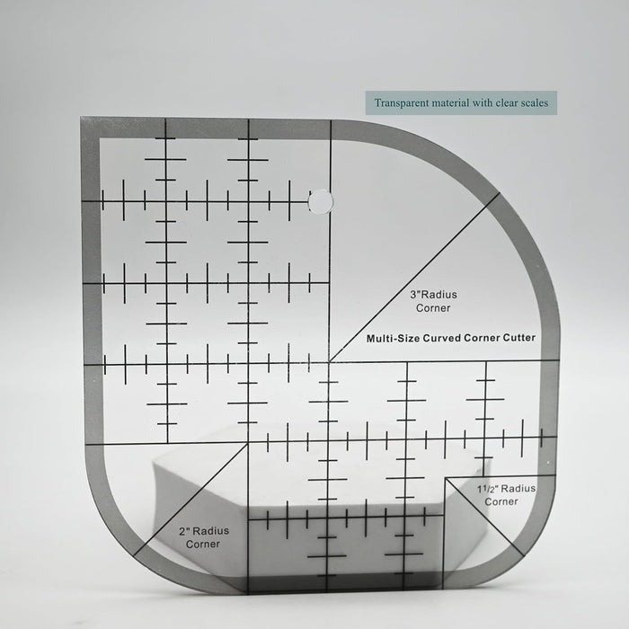 Quilting Ruler,Quilting Templates,Sewing Quilt Rulers,Acrylic Curved Corner Cutter,Precision Fabric Cutting Patchwork Tool for Quilting Sewing Craft DIY Projects,Black 6"x6"