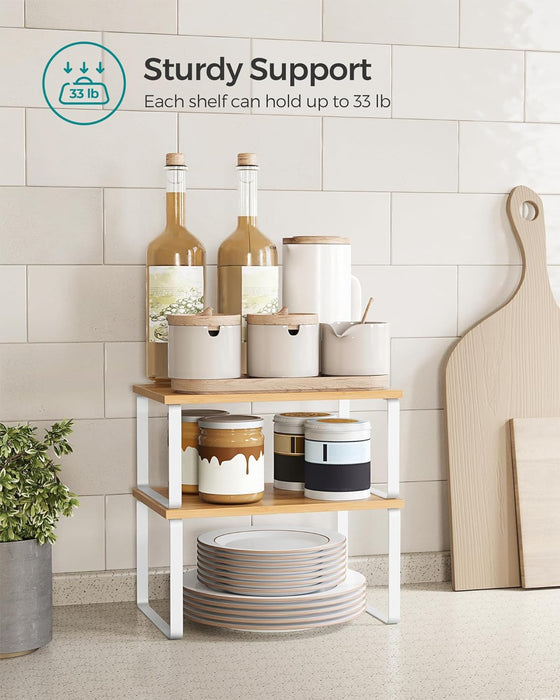 Cabinet Organizer Shelf, Set of 4 Spice Rack, Kitchen Storage